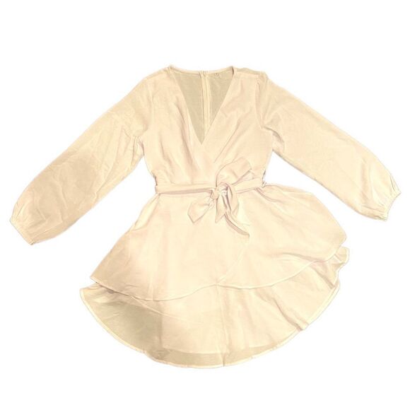 Women Casual Dress Flowy Bohemian Tshirt Wrap Dress Tie Waist Shift Mini Dress T - Picture 14 of 17